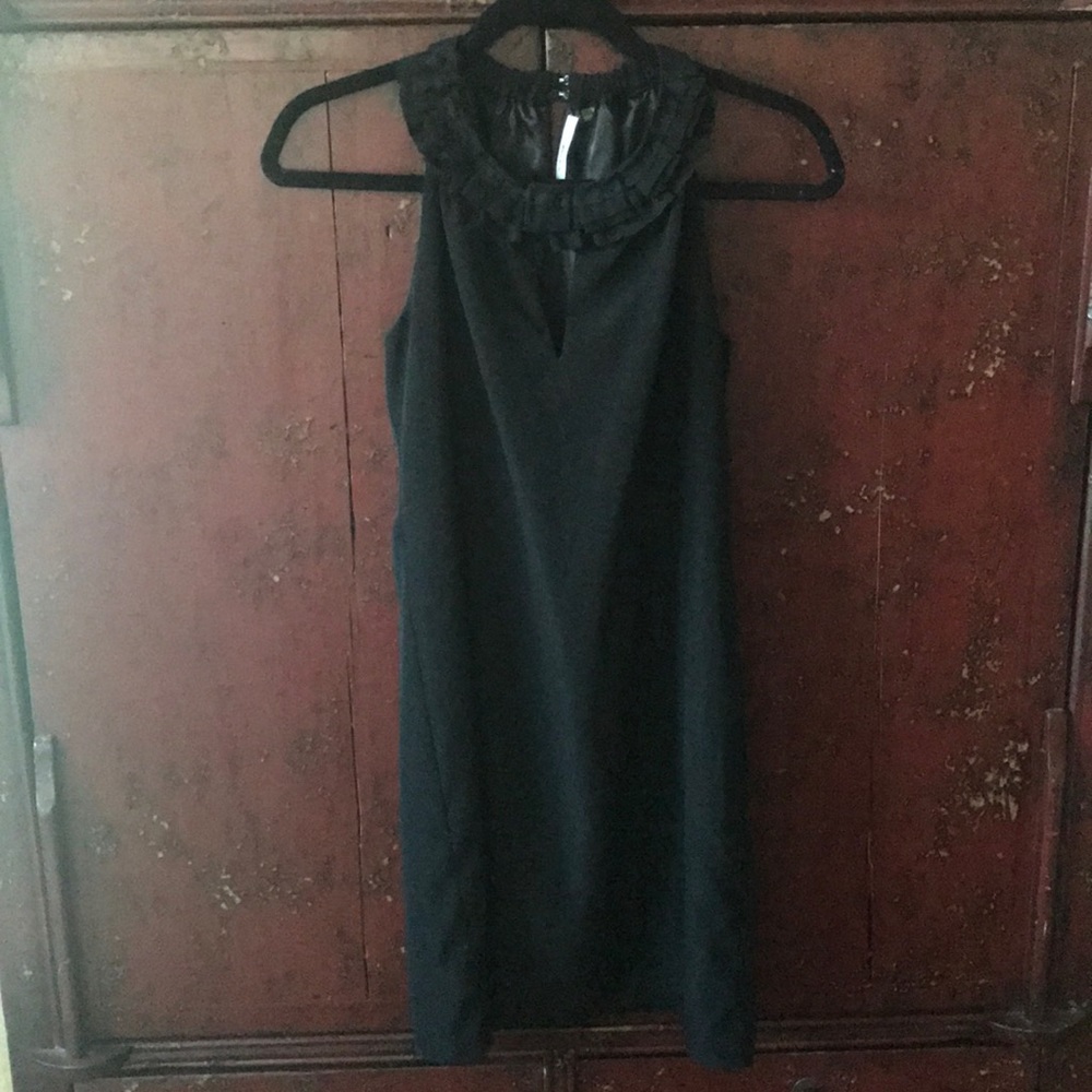 Tahari Ruffle Keyhole Halter Shift Dress - Picture 3 of 4